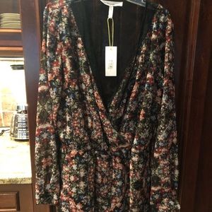 BCBG small floral and lace romper